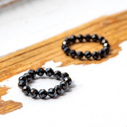 BLACK TOURMALINE ring falset black turmalin crystal