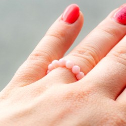 Roza andski opal, prstan iz kristalov, nakit iz kristala, prstan iz opala