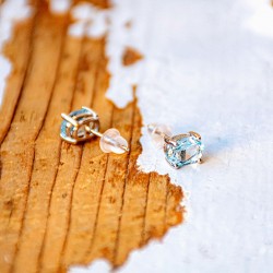 BLUE TOPAZ falset earings blue topaz crystals,