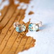 BLUE TOPAZ falset earings blue topaz crystals,
