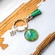 mandala, mandala obesek za ključe, energijski nakit, trgovina s kristali, deteljica za srečo, mandala za sprostitev
