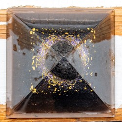 NUUMMITE BLACK TURMALINE SCHUNGITE Orgonite Pyramid , orgon energy, orgonite