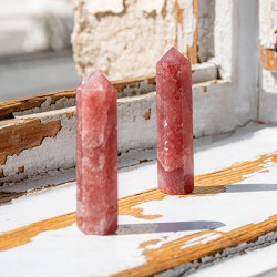 STRAWBERRY QUARTZ obelisk,  STRAWBERRY QUARTZ crystal, jagodni kvarc,