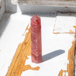 STRAWBERRY QUARTZ obelisk,  STRAWBERRY QUARTZ crystal, jagodni kvarc,