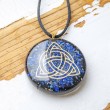 lapis lazuli, black tourmaline, orgonite, orgonite necklace