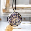 CHAROITE BLACK TOURMALINE orgonite necklace the seed of life, orgone energy