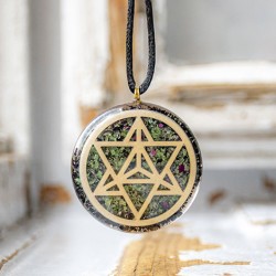 RUBY ZOISITE BLACK TOURMALINE orgonite necklace merkaba orgone energy
