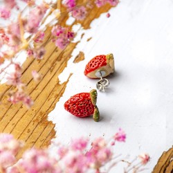 MINI CERAMIC EARRINGS, hand made, made in slovenia