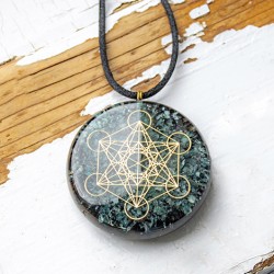 APATITE BLACK TOURMALINE  orgonite necklace metatron, orgone energy