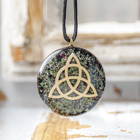 RUBY ZOISITE BLACK TOURMALINE orgonite necklace orgone energy