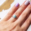 LARIMAR with topas silver ring, larimar crystal, larimar stone
