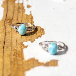 LARIMAR s topazom srebrn prstan, larimar, larimar nakit