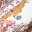 LARIMAR with topas silver ring, larimar crystal, larimar stone