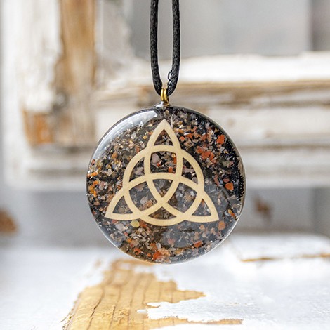 SARDONIX BLACK TOURMALINE orgonite necklace Keltic knot orgonite orgone energy