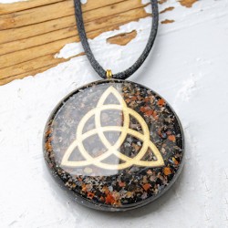 SARDONIX BLACK TOURMALINE orgonite necklace Keltic knot orgonite orgone energy