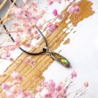 AMMOLITE NECKLACE on a silver loop, ammolite crystal, ammolite stone