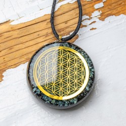 APATITE BLACK TOURMALINE  orgonite necklace metatron, orgone energy