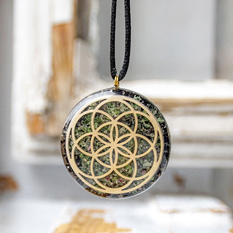 rubin zoisit, orgonit, ročno delo, orgonit seme življenja, seme življenja