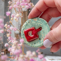 ceramic brooch ceramic products, unique handmade brooch made in Slovenia natural gift