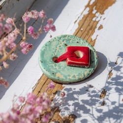 ceramic brooch ceramic products, unique handmade brooch made in Slovenia natural gift