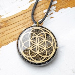 Tektit ČRNI TURMALIN orgonit ogrlica  nakit, orgonska energija