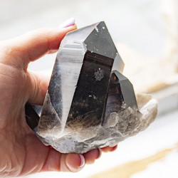 morion quartz, black quartz, smokey quartz, cluster, bigger crystals, unique piece