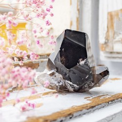 morion quartz, black quartz, smokey quartz, cluster, bigger crystals, unique piece
