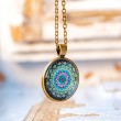 MANDALA NECKLACE red white flower, mandala art, mandala