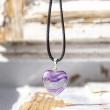 fluorite, rainbow fluorite, crystal necklace , heart necklace