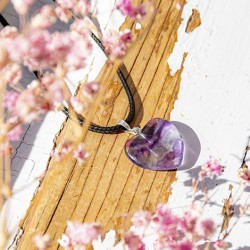 fluorite, rainbow fluorite, crystal necklace , heart necklace