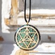 amazonite, amazonite orgonite, orgonite necklace, handmade, merkaba