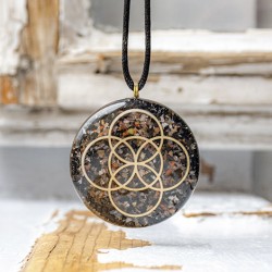 SARDONIX BLACK TOURMALINE orgonite necklace Keltic knot orgonite orgone energy