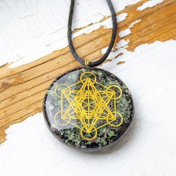 RUBY ZOISITE BLACK TOURMALINE orgonite necklace orgone energy