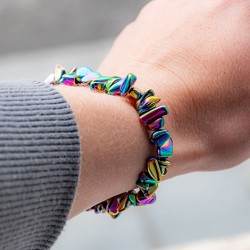 rainbow hematite, hematite bracelet, hematite, rainbow hematite bracelet, crytsal for protection