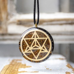 BRONZITE BLACK TOURMALINE orgonite necklace, orgone energy