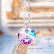 NECKLACE MEDALLION pink chakra hand made, made in slovenia
