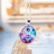 NECKLACE MEDALLION pink chakra hand made, made in slovenia