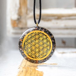 SARDONIX BLACK TOURMALINE orgonite necklace flower of life orgonite orgone energy