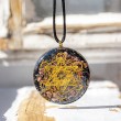 rodonite BLACK TOURMALINE orgonite necklace orgone energy