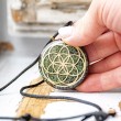green aventurine, black turmaline, orgonite, orgonite necklace, protection