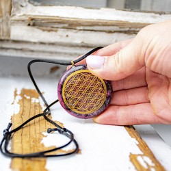 ROSEQUARTZ BLACK TOURMALINE  orgonite necklace orgone energy orgonite