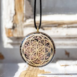 RHODOCROSITE TOURMALINE  orgonite ,necklace rhodocrosite crystal,