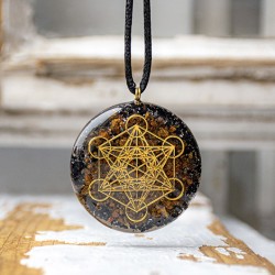 BRONZITE BLACK TOURMALINE orgonite necklace, orgone energy, radiation protection