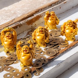 smiling Buddha, Buddha, meditation, Feng shui, lucky charm, golden buddha