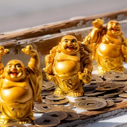 smiling Buddha, Buddha, meditation, Feng shui, lucky charm, golden buddha