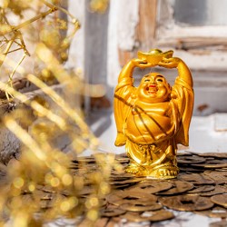 smiling Buddha, Buddha, meditation, Feng shui, lucky charm, golden buddha