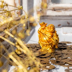 smiling Buddha, Buddha, meditation, Feng shui, lucky charm, golden buddha