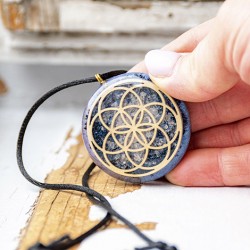 CLEAR CRYSTAL TOURMALINE  orgonite necklace radiation protection