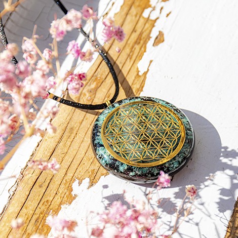 AMAZONITE TOURMALINE  orgonite necklace