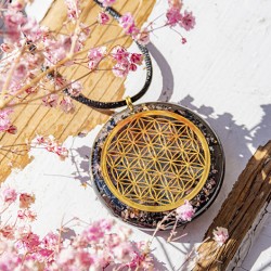 rodonite BLACK TOURMALINE orgonite necklace orgone energy protection radiation